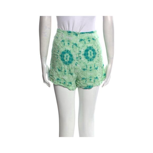 Reformation Decade Shorts Green Tie Dye Back Zip Size 6 - Picture 3 of 4